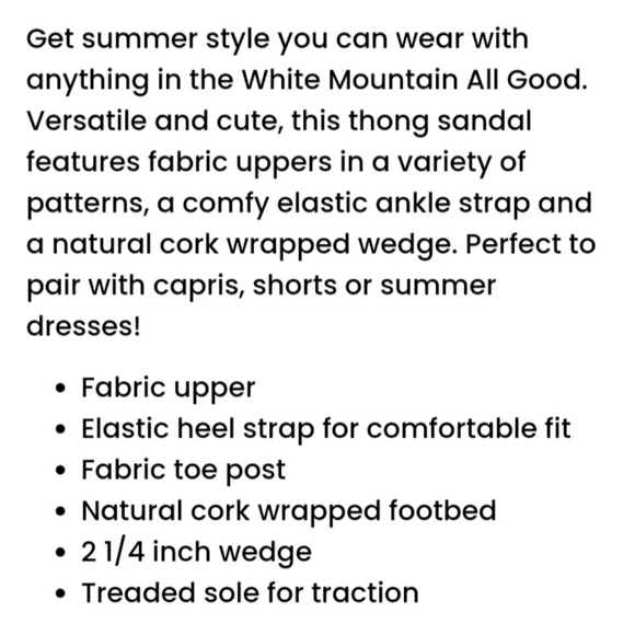 White Mountain All Good Wedge Sandals - Picture 9 of 9